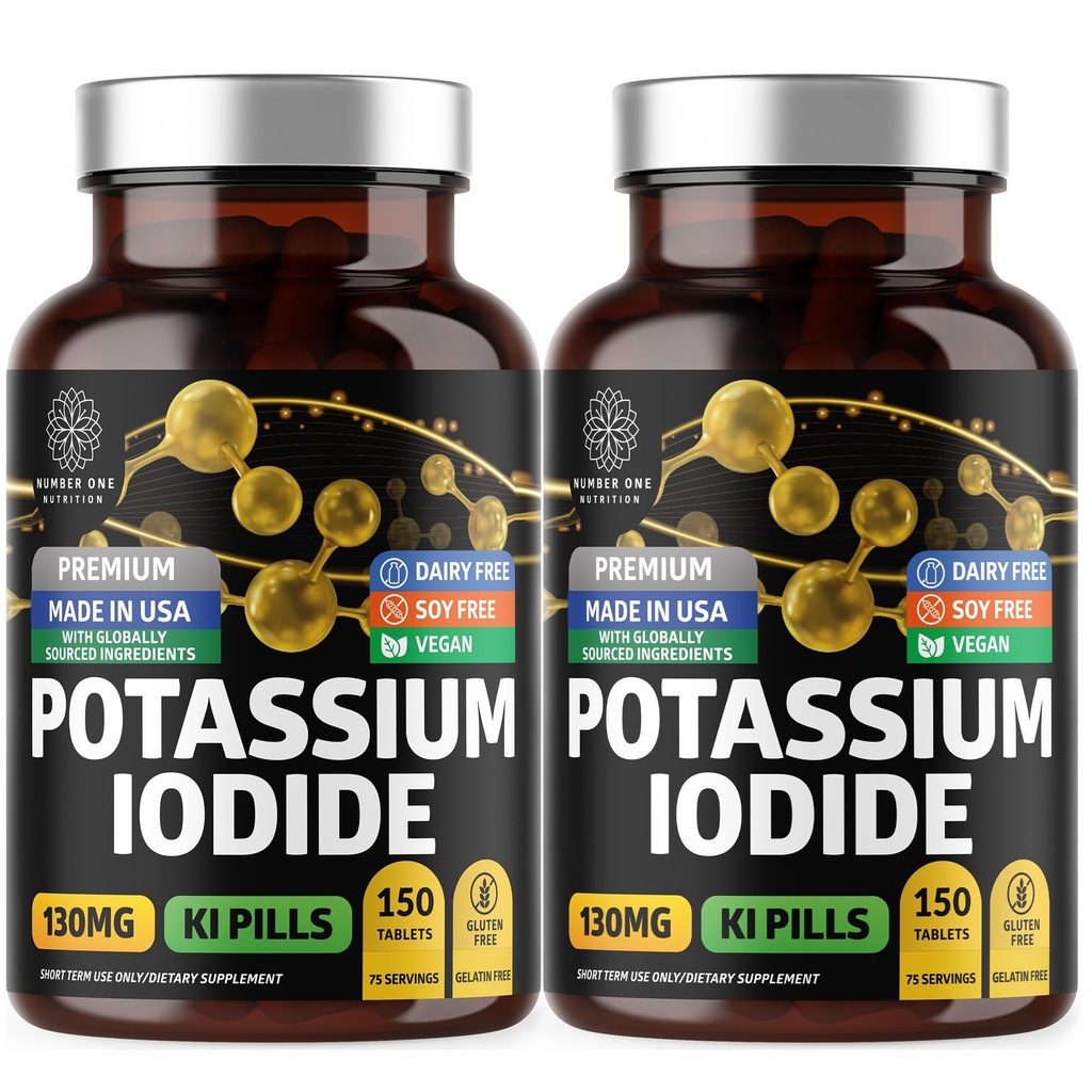 Premium Potassium Iodide Tablets, Natural KI Pills to Support Immunity, 130 mg per Serving, 300 Count