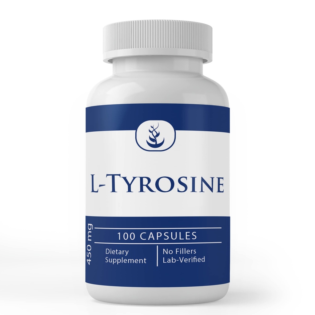 Ingredientes originales puros L-Tyrosine (100 cápsulas) Siempre puros, sin aditivos ni artillería, Lab Verified
