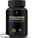 HUMANX Turkesterone &amp; Tongkat Ali 900mg - Apoyos Energía, resistencia y crecimiento muscular - Suplemento Turkesterone - Suplemento de Tongkat Ali - Extracto largo de Jack (Eurycoma Longifolia)