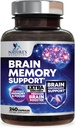 Brain Memory Supplement Pills - 3X Strength Nootropics for Concentration, Clarity & Focus Support - Brain Health Cognitive Vitamins with Bacopa, Phosphatidylserine & DMAE, Brain Booster - 240 Capsules