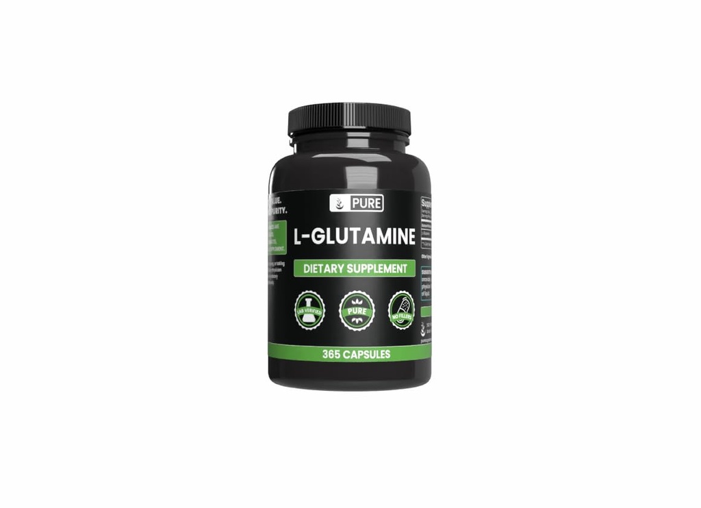 Pure Original Ingredients L-Glutamine (365 Capsules) No Magnesium Or Rice Fillers, Always Pure, Lab Verified
