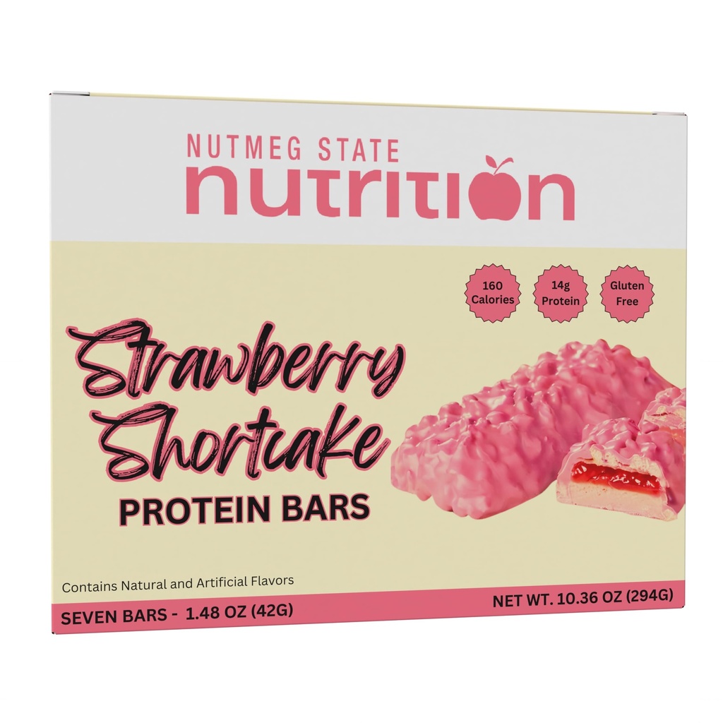 HealthyWise - High Protein Diet Bars, Gluten Free, Low Cholesterol, Low Sodium, Low Sugar, Ideal Protein Compatible, 7 Servings Per Box (Strawberry Shortcake)
