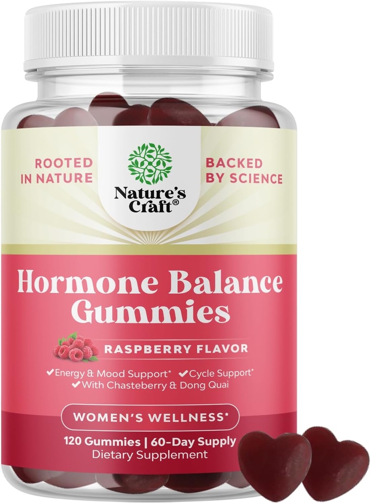 Equilibrio hormonal para mujeres Gummies de Todas las Edades - PMS Apoyo Suplemento para Mujeres Para Apoyar Ciclo Menstrual &amp; Balance Hormonal Menopause " Mood Swings with Vitamin B6 " Dong Quai - 120 Chews