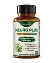 Neuro Plus Brain Supplement - Nootropic for Memory, Focus & Clarity - Neuro Brain and Focus Supplement with Bacopa Monnieri & DHA - Cognitive Support Formula - 60 Capsules