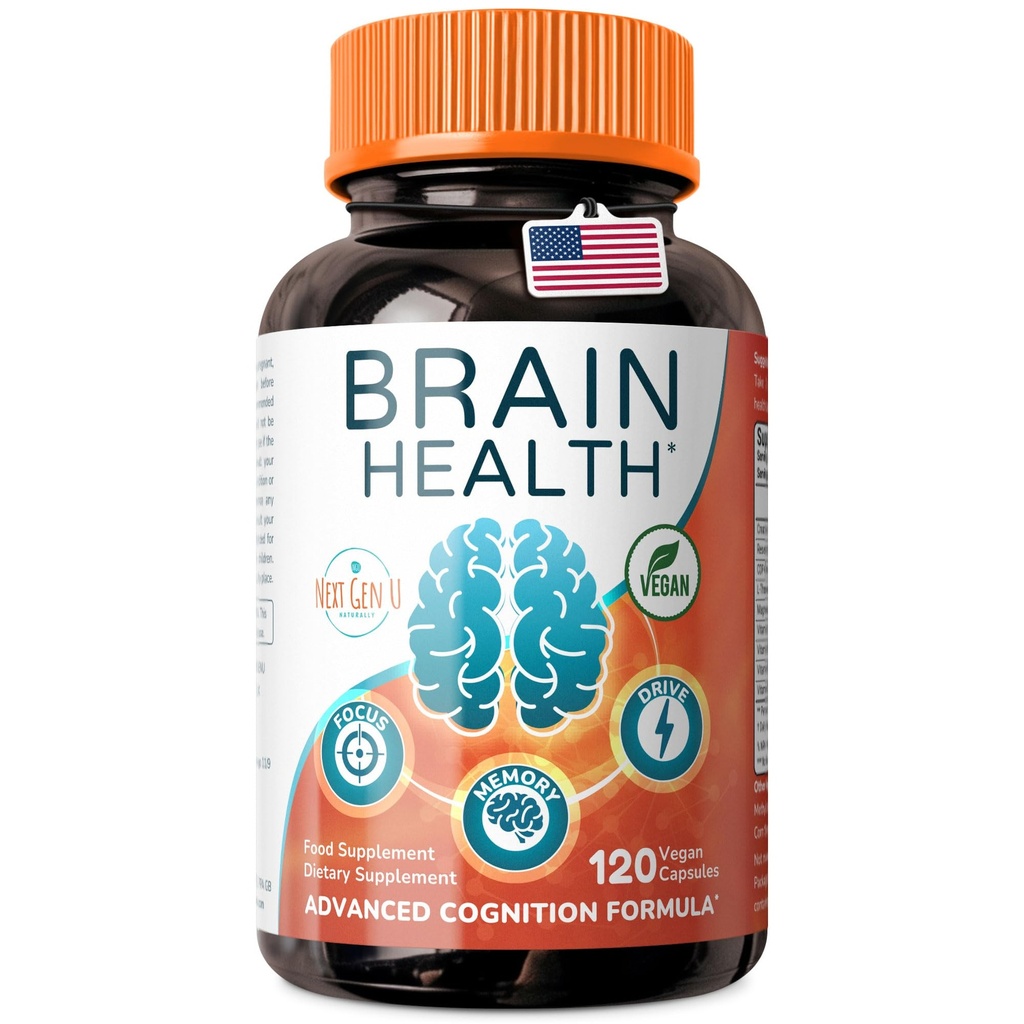 Brain Supplement - 120 Vegan Capsules - Dietary Nootropic May Help Memory, Cognitive Function & Focus - Formulation with Amino Acids, Polyphenols & B Vitamins - for Women, Men & Seniors - by NextGenU