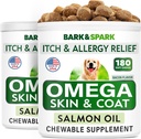 BARK Pulse Omega 3 for Dogs - 360 Fish Oil Treats for Dog Shedding, Skin Allergy, Itch Relief, Hot Spots Treatment - Joint Health - Skin and Coat Supplement - EPA & DHA Fatty Acids - Salmon Oil -Bacon