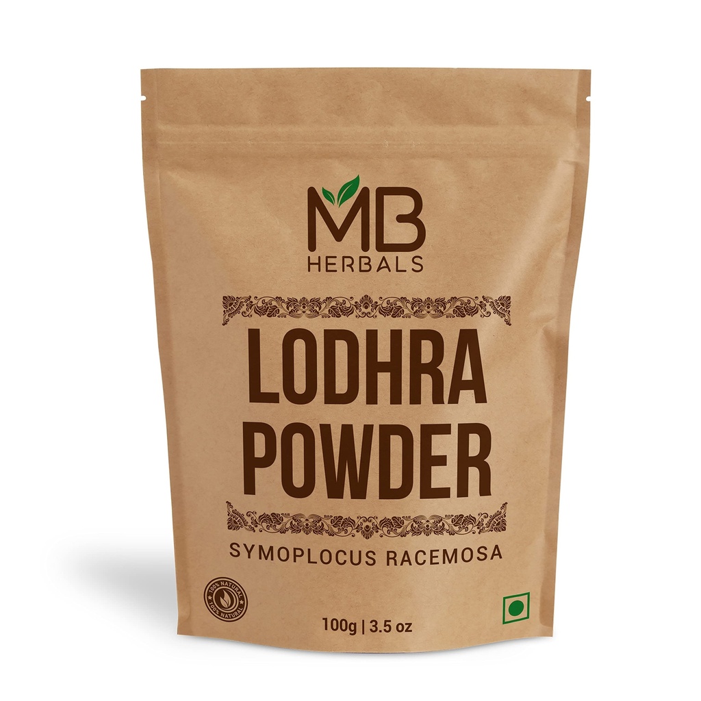 MB Herbals Lodhra Powder 100 Gram (3.5 oz) | Symplocus racemosa Powder | Supplement for Skin Care
