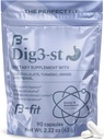 B-FIT Suplemento Herbal Digestivo - Ginger Root, Turmeric, Fennel y Cuachalalate - 60 cápsulas - 100% Natural Formula for Easy Digestion & Stomach Comfort - Use Before Meals