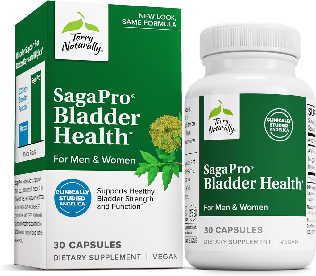 Terry Naturalmente SagePro Vejiga - Suplemento de apoyo a la vejiga - Suplemento dietético con extracto de la hoja de Angelica - Cápsulas vegas para ayudar a la función de la tracción urinaria " Salud - 30 cápsulas