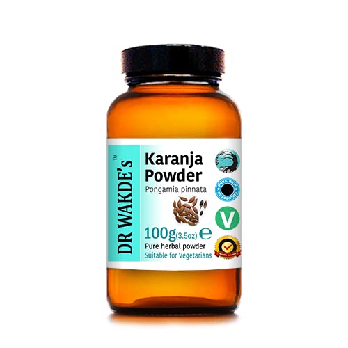 DR WAKDE's Karanja Powder (Pongamia pinnata) - 100g (3.5oz) | Pure, Raw & Dried Powder | Natural Aroma and Freshness | Fine Powder | Vegan | Premium Grade | Nothing Added, Nothing Removed