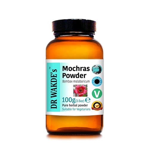 DR WAKDE's Mochras Powder (Bombax malabaricum) - 100g (3.5oz) | Pure, Raw & Dried Powder | Natural Aroma and Freshness | Fine Powder | Vegan | Premium Grade | Nothing Added, Nothing Removed