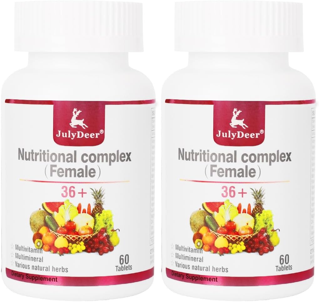 One Daily Tablet Multivitamin for Women - Complete Multimineral with Vitamin A, C, D, E and B-Complex, Zinc &amp; More for Women's Immunity, Hair, Skin & Nails, Digestion + Vegetarian - 2 Botellas