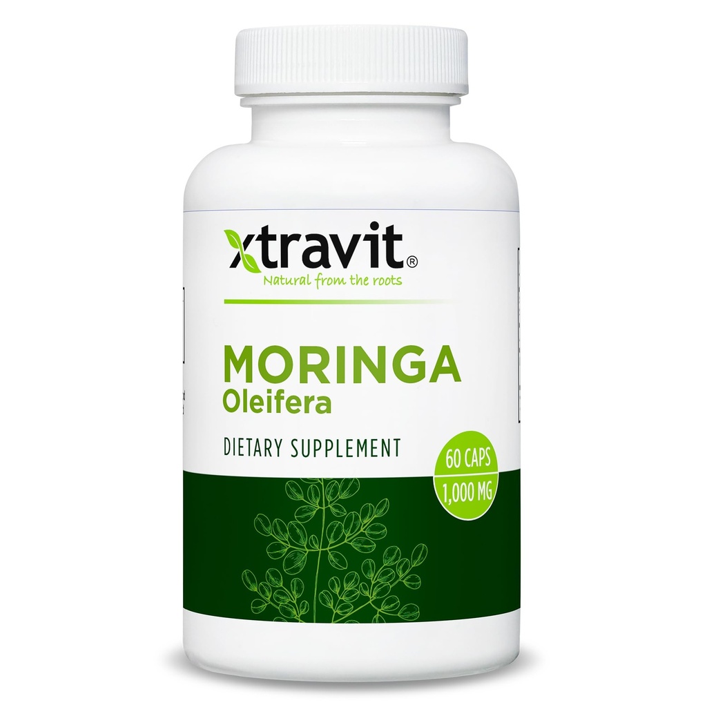 Moringa Oleifera Supplement – Natural Superfood for Men & Women - Pure Leaf Extract Supplements - Vegan, Non-GMO, Gluten-Free, Sugar-Free, No Fillers, 1000mg, 60 Capsules