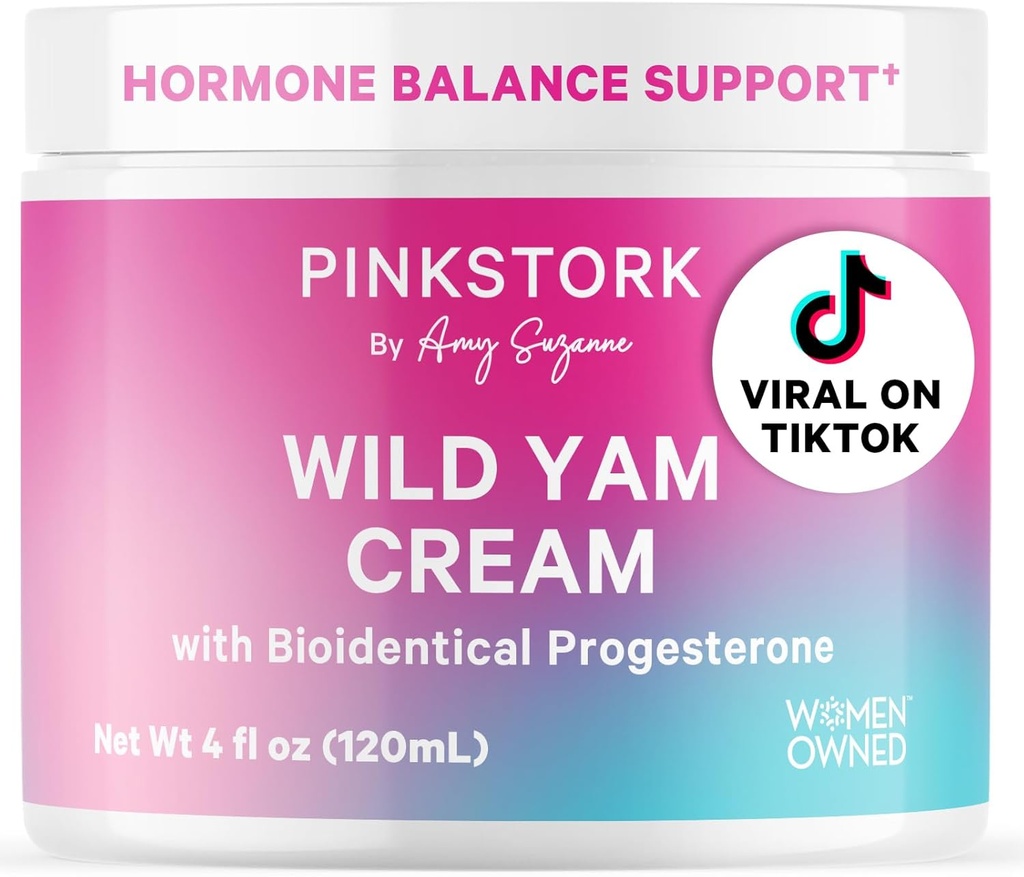 Crema de lona silvestre de lona rosa - Equilibrio de hormonas naturales para las mujeres - PMS, Fertilidad, Perimenopause, Menopause - Crema bioidental - Sin olor, 4 oz