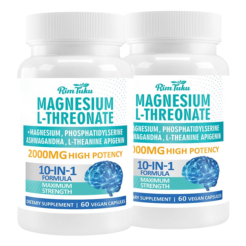 Magnesium L-Threonate 2000mg | 10-in-1 Supplement for Brain Health & Cognitive Support | High-Absorption Magnesium Threonate Capsules, 120 Count