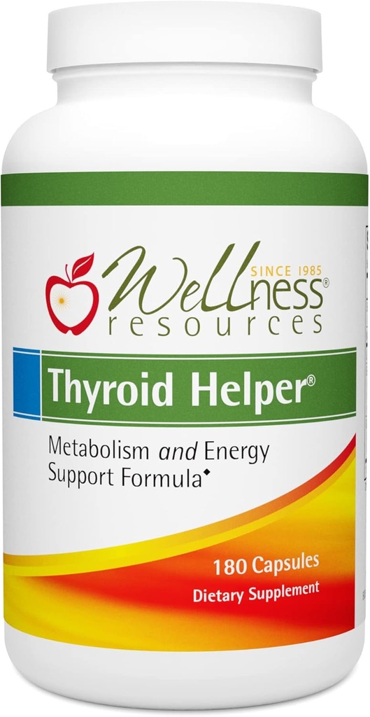 Wellness Resources Thyroid Helper - Suplemento natural para el metabolismo, energía, soporte tiroides (180 cápsulas) ...
