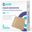 Conkote Silicone Foam Dressings 4'' X 4'', Large Bandages for Bedsores, Wound Care, Box of 5 Dressings