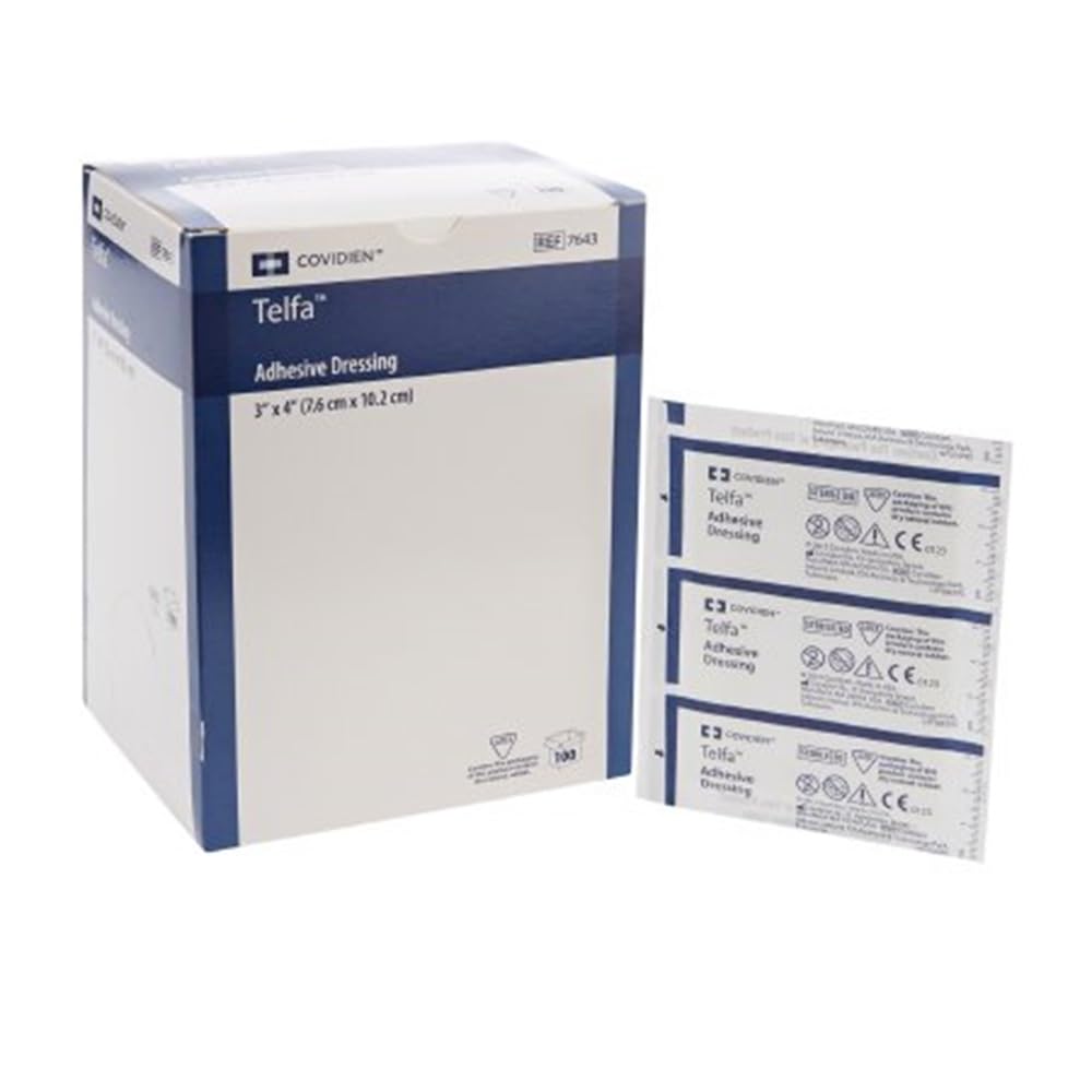 Telfa Non-Stick Pads With Adhesive 3" X 4"-100 by KENDALL HEALTHCARE (Coviden)