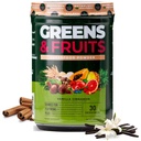 Nutrology Greens & Fruits Powder-Naturally Sourced Superfood, Beet Powder, Mushroom Blend, Probiotics, Digestive Enzymes, Fiber, Antioxidants, Immune Support, Gluten Free - Vanilla Cinnamon