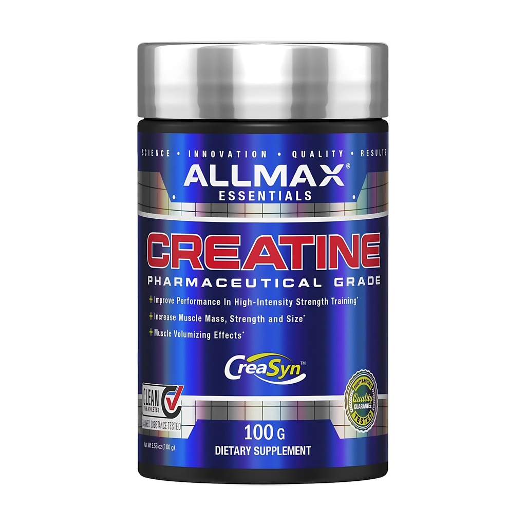 ALLMAX Nutrition Creatine Monohydrate Powder, Unflavored – Pure Micronized Creatine Supplement for Men & Women – Supports Strength, Performance & Training Intensity – Vegan, Gluten Free (100g)