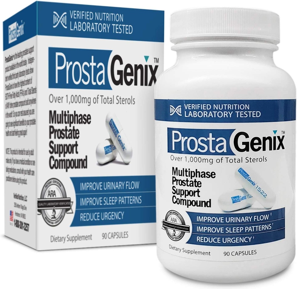 ProstaGenix Multifase Prostate Suplemento-Caracterizado en Larry King Investigative TV Show - Más de 1 millón Vendido -End Nighttime Viajes de baño, Urgency, &amp; Más. 90 cápsulas