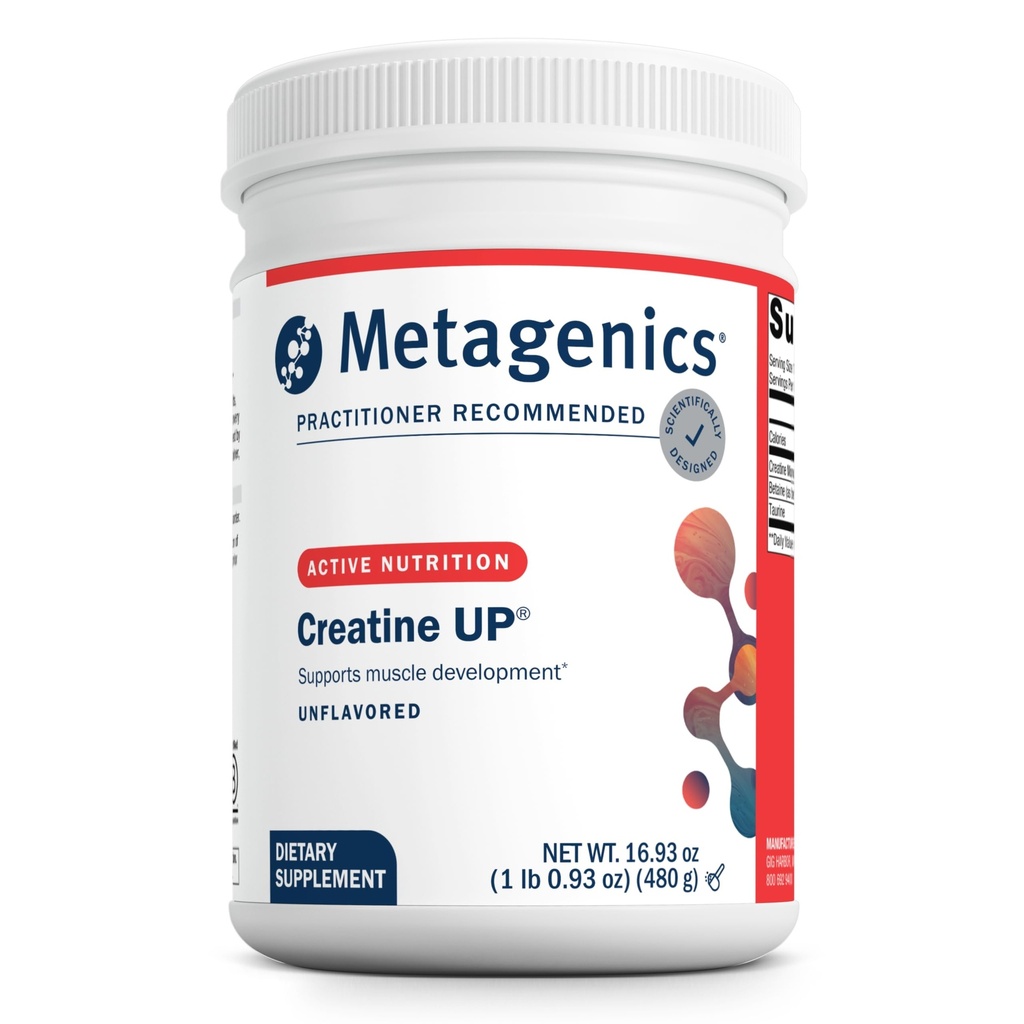 Metagenics Creatine UP – Creatine Monohydrate + Betaine & Taurine – Boost Muscle Strength, Support Recovery & Brain Function – 60 Servings, 16.93 oz – Unflavored Powder – Non-GMO, Gluten-Free