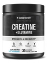 Jacked Factory Creatine + Glutamine - Creatine Supplement with L-Glutamine for Muscle Recovery, Muscle Growth, Increased Strength, Enhanced Energy Output, and Gut Health - 30 Servings, Blue Raspberry