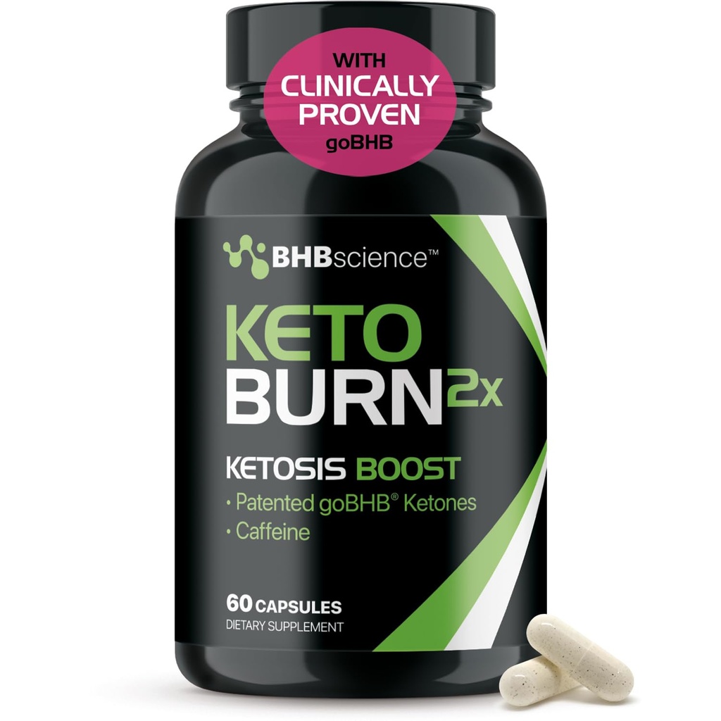 Keto BHB Exogenous Ketones Supplement - BHB Science Keto Diet Pills with Patented goBHB and Caffeine for Natural Energy Focus Body Sculpting & Ketosis Support - Vegetarian & Non-GMO (1 Month Supply)