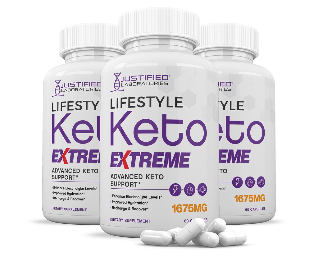 (3 Pack) Lifestyle Extreme Keto Pills 1675MG New & Improved Formula Contains Apple Cider Vinegar Extra Virgin Olive Oil Powder Green Tea Leaf 180 Capsules