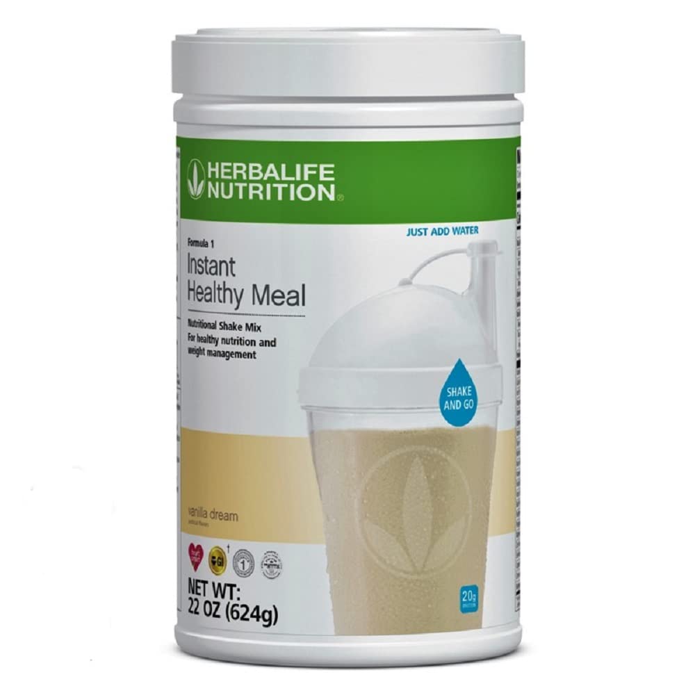 Herbalife Formula One -HERBALIFE- Instant Healthy Meal - Vanilla Dream - Nutritional Shake Mix - for Healthy Nutrition 22 Oz (624g), Shake and Go