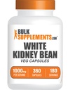 BulkSupplements.com White Kidney Bean Extract Capsules - White Kidney Beans Supplement, Herbal Supplement -Gluten Free, 2 Capsules per Serving, 360 Count (Pack of 1)