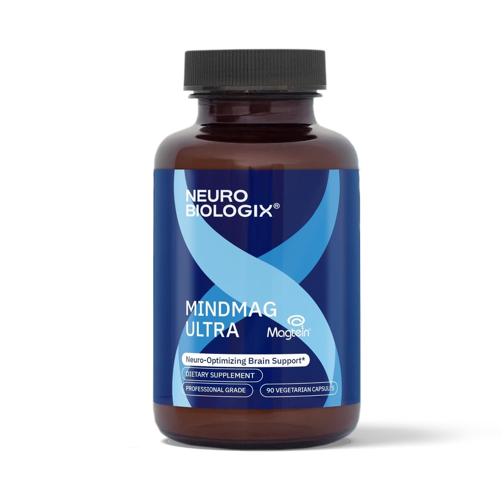Neurobiologix MindMag Ultra with Magnesium L-Threonate for Men & Women, Triple Action Magnesium Complex for Memory, Calm, Relaxation & Cognitive Performance, Gluten Free, Vegetarian, 120 Capsules