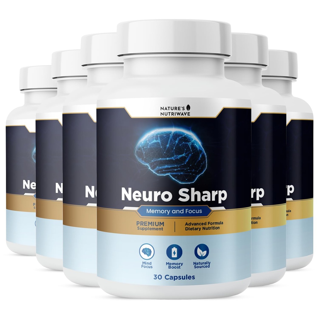 Neuro Sharp – Natural Formula with Bacopa Monnieri, Ginkgo Biloba & Huperzine-A – Made in the USA, Non-GMO, 30 Capsules, 6 Month Supply