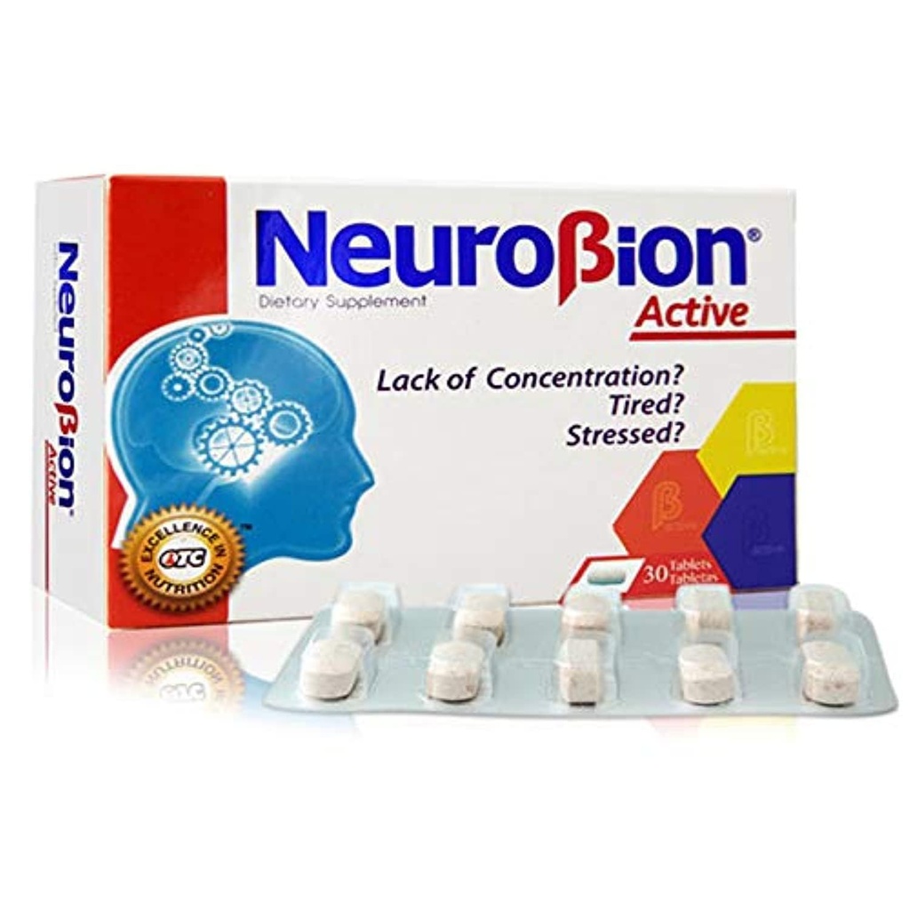 Neurobion Active 30 Tablets Multivitamin L-Glutamic Acid Dietary Supplements, 1 Count (Pack of 1)