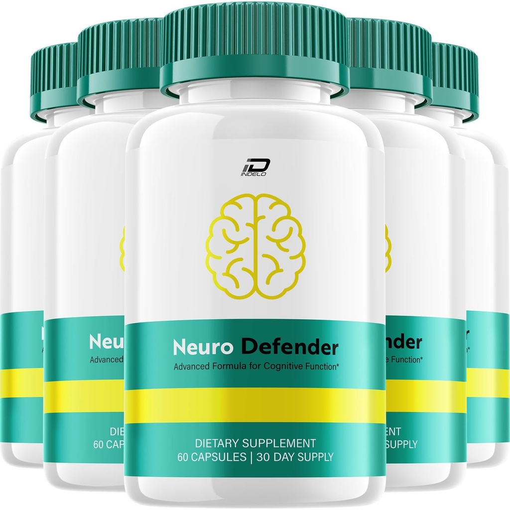 Neuro Defender Supplement Capsules – NeuroDefender Natural Blend Formula Focus Memory Support and Reviews (5 Pack – 300 Capsules)