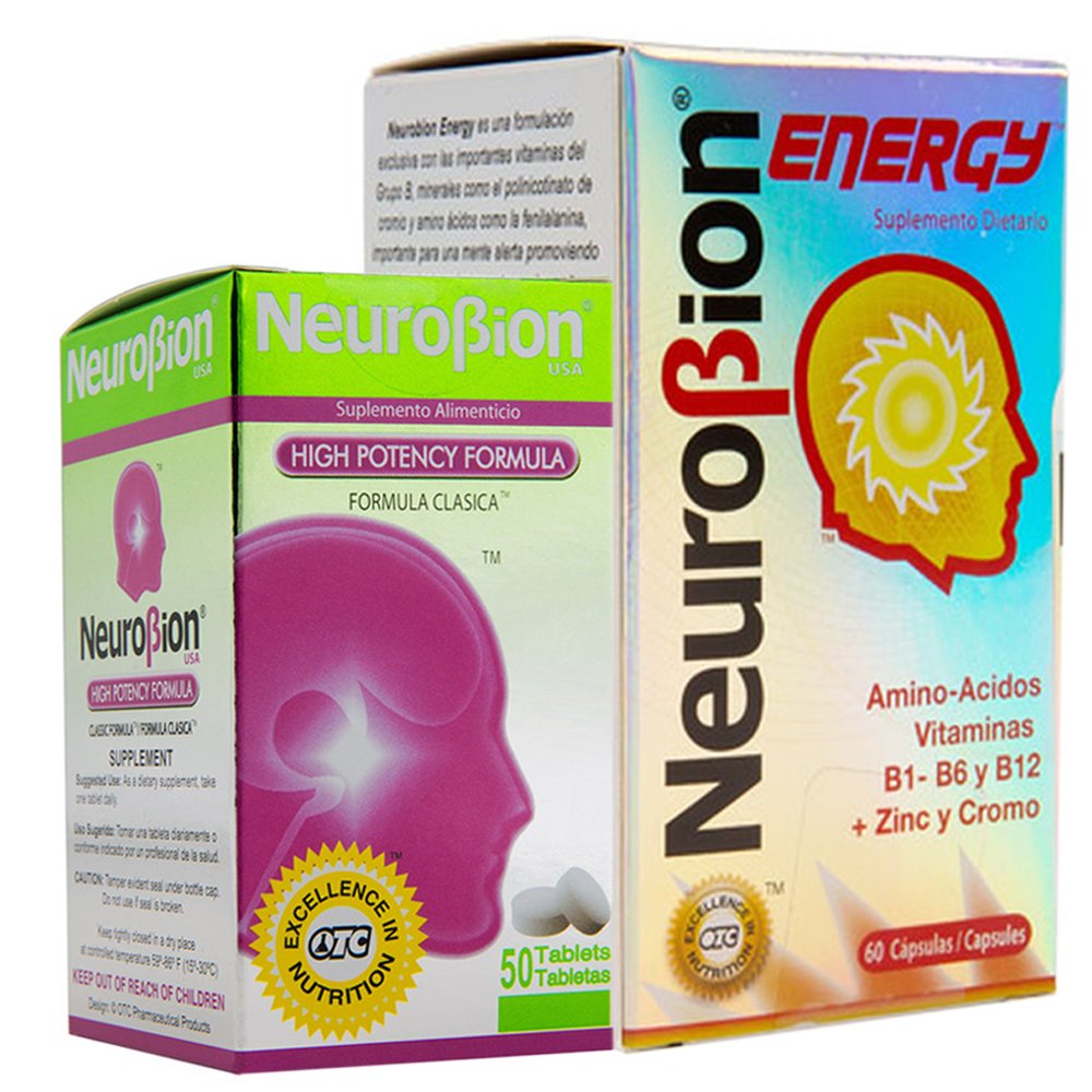Neurobion energy + Neurobion high potency dietary supplement special blend of amino acids, vitamins b1- b6- & b12 + zinc