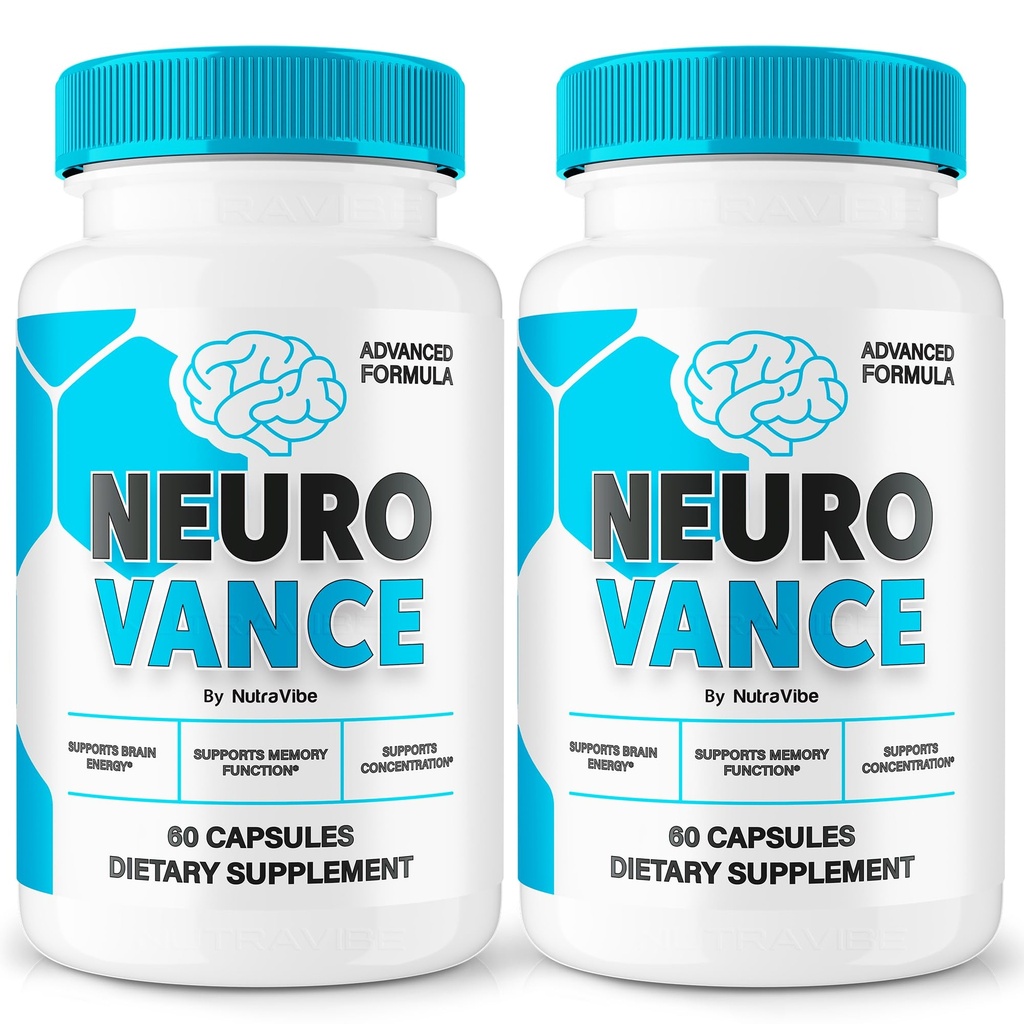 (2 Pack) Neuro Vance Capsules – Natural Brain & Memory Support | Premium Supplement for Focus, Concentration & Performance | Easy-to-Take NeuroVance Pills, Non-Habit Forming, Official (120 Capsules)
