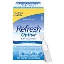 Refresh Optive Lubricant Eye Drops For Dry Eyes, Preservative-Free, 0.01 Fl Oz Single-Use Containers, 60 Count