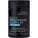 Sports Research® Chelated Triple Magnesium Complex with Glycinate, Taurinate & Malate (Chelamax®) for Enhanced Bioavailability* - 300 mg per Serving, Non-GMO, Certified Vegan, 120 Veggie Capsules