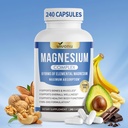 1000mg Magnesium Complex Capsules, 8-in-1 Magnesium Glycinate, Citrate, Malate, Taurate, Oxide, Carbonate, Aspartate, Orotate - 240 Capsules