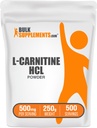 BulkSupplements.com L-Carnitine HCl Powder - Carnitine Supplement, Carnitine Powder, L-Carnitine 500mg - Unflavored & Gluten Free, 500mg per Serving, 250g (8.8 oz) (Pack of 1)