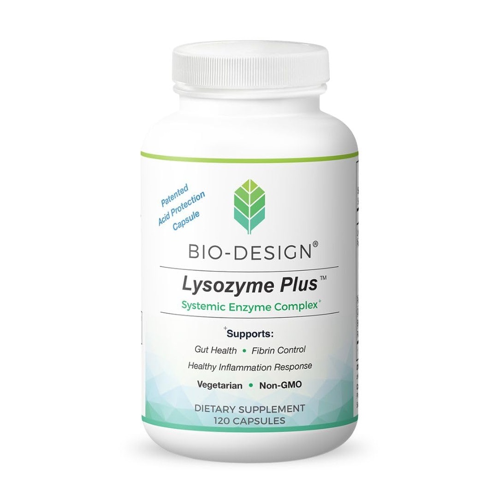 Lysozyme Plus Systemic Enzyme Complex - Broad Spectrum & Highly Active Vegetarian Enzymes - Supports Gut Health, Fibrin & Inflammation Control - 120 Capsules