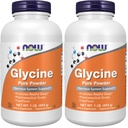 NOW Foods Supplements,Glycine Pure Powder,Promotes Restful Sleep*,Neurotransmitter Support*,1-Pound,(Pack of 2)