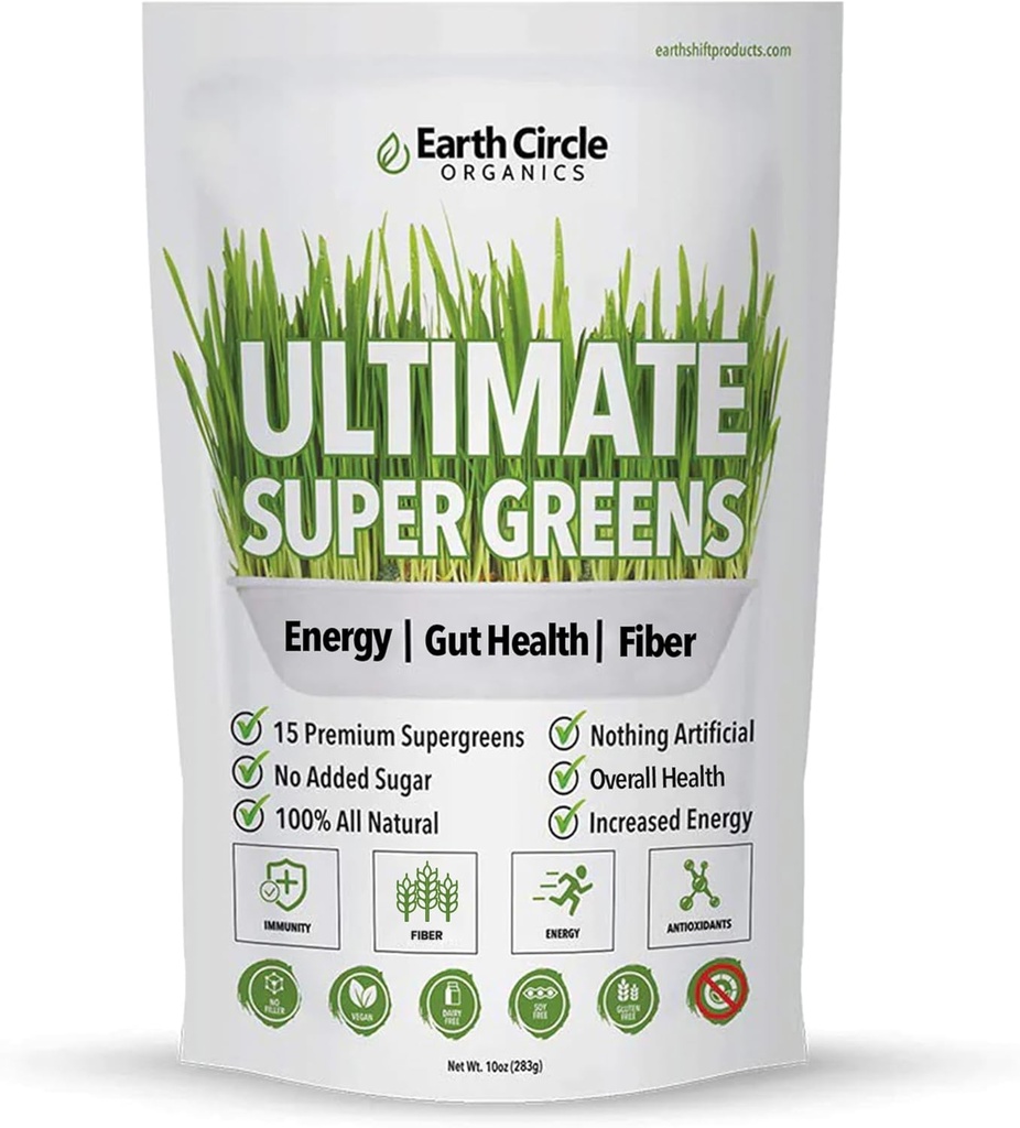 Círculo de la Tierra Orgánicos Últimos Super Verdes Powder 30 Servimientos, 10oz (Pack of 1)