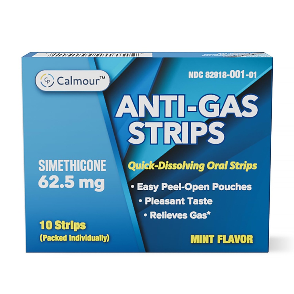 Anti Gas Relief 10 Strips | Mint Flavor Oral Dissolvable Anti Bloating Relief Strips | Rapid Gas Relief for Adults | Effective Bloating Relief for Women | Simethicone Anti Bloating for Women