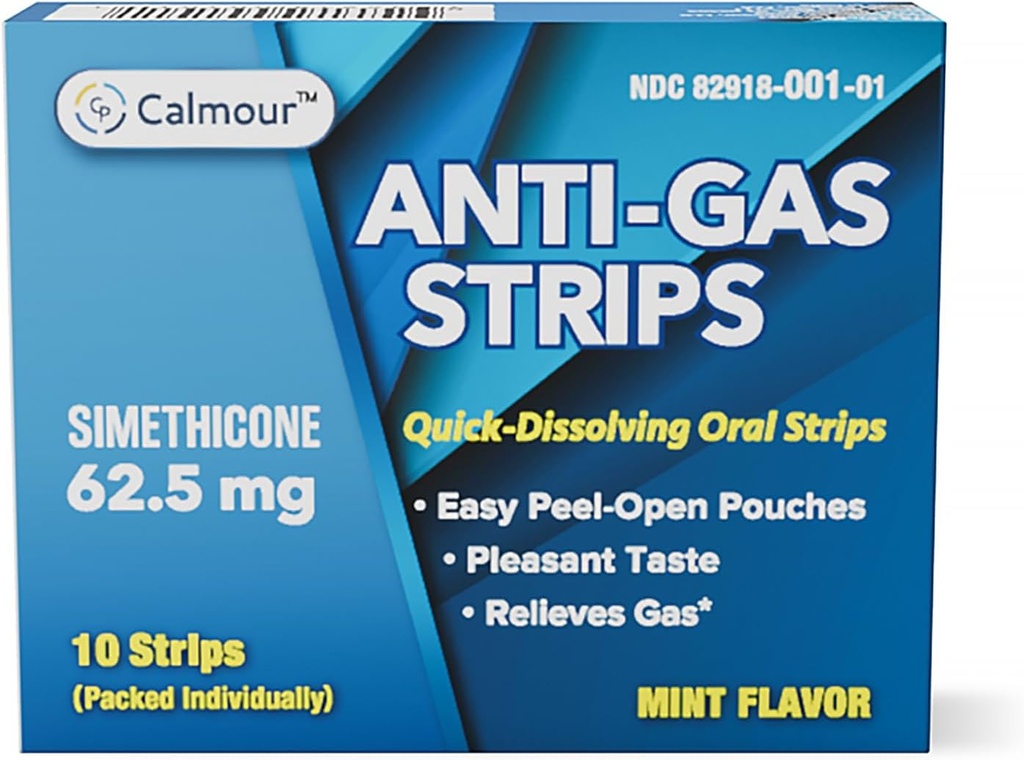 Anti Gas Relief 10 Strips ← Mint Flavor Oral Dissolvable Anti Bloating Relief Strips