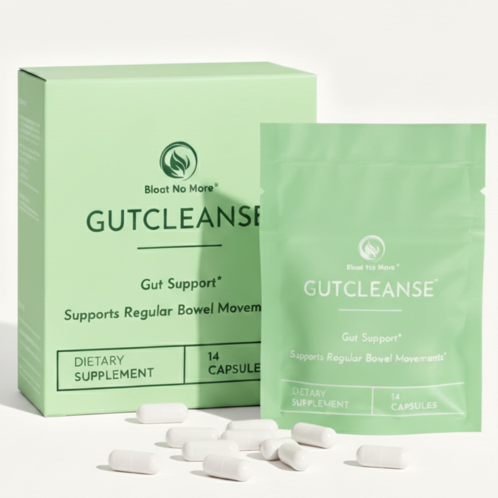 Bloat No More Gut Cleanse Detox for Women, Regular Bowel Movements and Constipation Relief with Magnesium, Psyllium Husk, Senna Leaf Extract, Cascara Sagrada (1 Pack (14 Capsule))