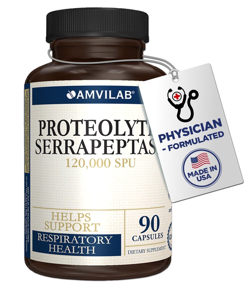 Serrapeptase Proteolytic Enzymes 120,000 SPU - Systemic Enzyme Formula for Circulation, Tissue & Immune Support - Post-Procedure Care - Delsyed Release Supplement - 90 Capsules