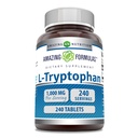 Amazing Formulas L-Tryptophan 1000mg Tablets Supplement | Non-GMO | Gluten Free | Made in USA (240 Count)