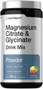 Horbaach Magnesium Citrate & Glycinate | 325 mg | 16 oz | Raspberry Lemon Flavored Drink Mix | Vegan, Non-GMO and Gluten Free